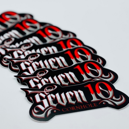 Picture of Seven10 Cornhole Logo Sticker - Red 
